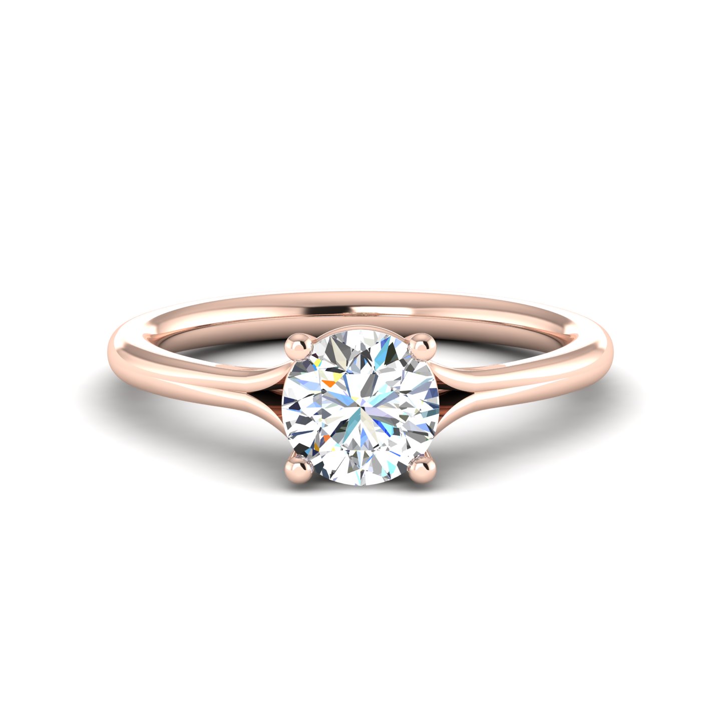 Isabella 4 prong solitaire with Split shank